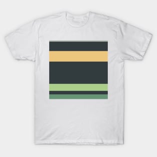 A world-class impression of Greyish, Onyx, Oxley, Laurel Green and Sand stripes. T-Shirt